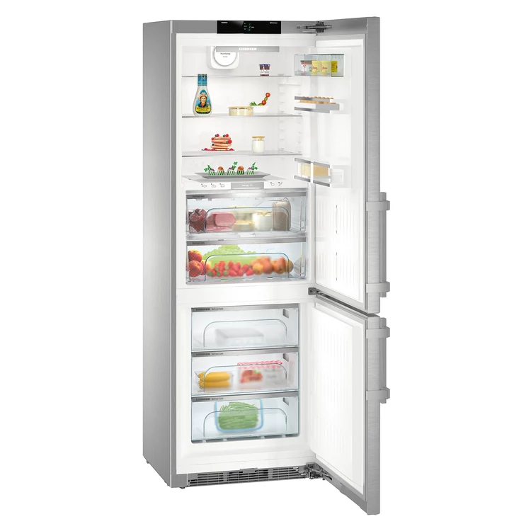 Liebherr CBNes 5775 Premium kombinált hűtőszekrény teli, nyitott