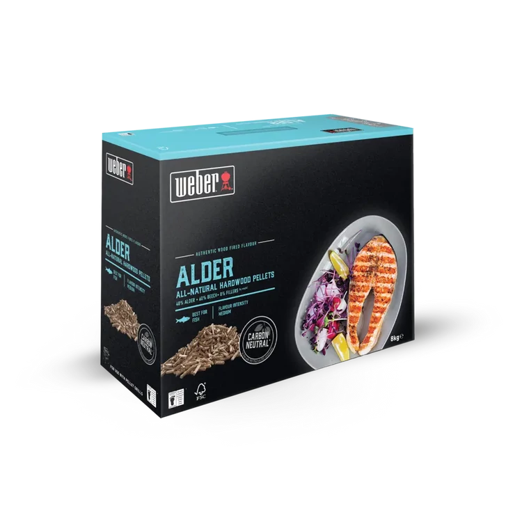 Weber természetes keményfa pellet, éger, 8 kg