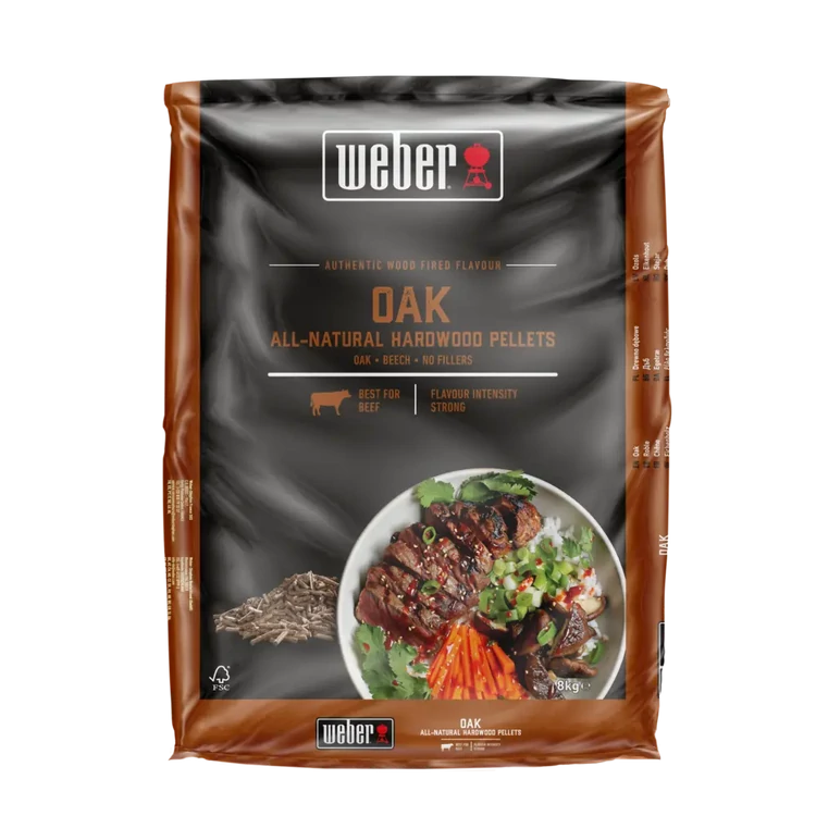 Weber természetes keményfa pellet, tölgy, 8 kg zsák